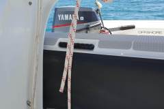 Painter used as tie down point to stabilize tender
