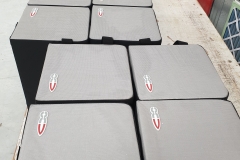 Seatblocks are an essential item on our tenders, they are seats used for trimming, in rough conditions, for rowing and are also a flotation device  in case you need to have one for someone in distress.