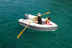 OC300 rowing with small passengers sitting on seat block