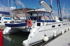 Davit fitting for an Antares catamaran in Opua NZ