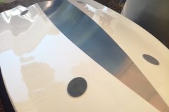 Through hull custom pad eyes  and full alloy delta set up on the hull bottom
