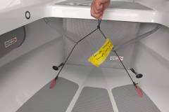 Custom made lifting points with through hull carbon pad eyes set up.