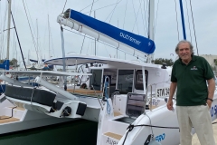 Jimmy Cornell's OC330 Full Carbon Aventura has departed for Seville for the start leg of the around the world  ELCANO Challenge on his Zero emission Outremer catamaran