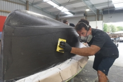 Full carbon lamination takes a lot of attention to detail for a good finish.